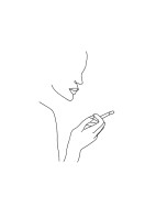 Person Smoking Line Art | Create your own poster