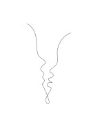 Two Faces In Profile Line Art | Create your own poster