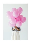Woman Holding Pink Balloons | Create your own poster