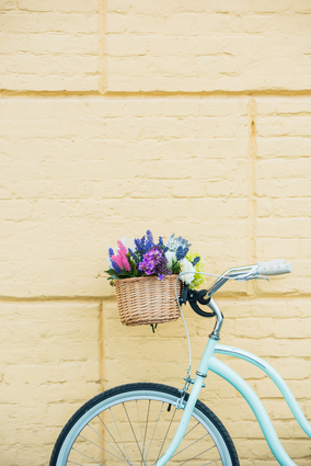 Bicycle With Flowers In Basket