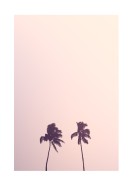 Palm Tree Silhouettes Against Pink Sky | Create your own poster